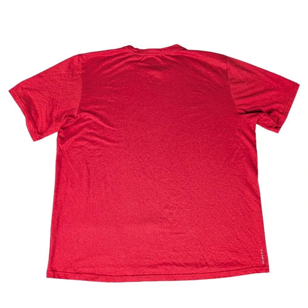 The North Face Mens FlashDry Short Sleeve Performance Tee Red Heathered Logo